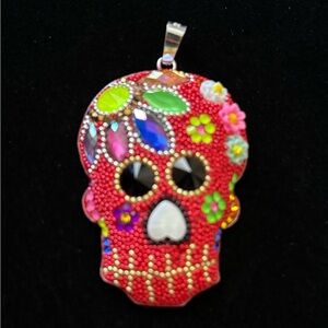 925 Sterling Silver skull pendant